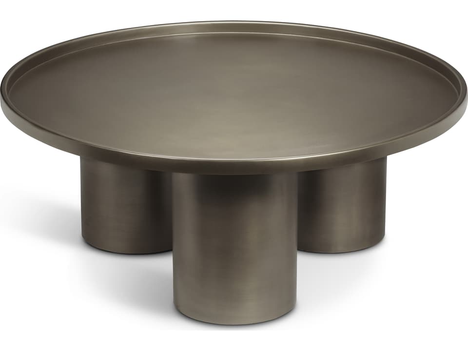 Eclat Sofia Round Coffee Table in Industrial Nickel