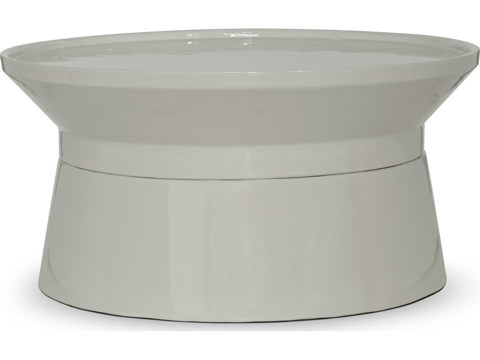 Sabine Round Metal Bone White Coffee Table