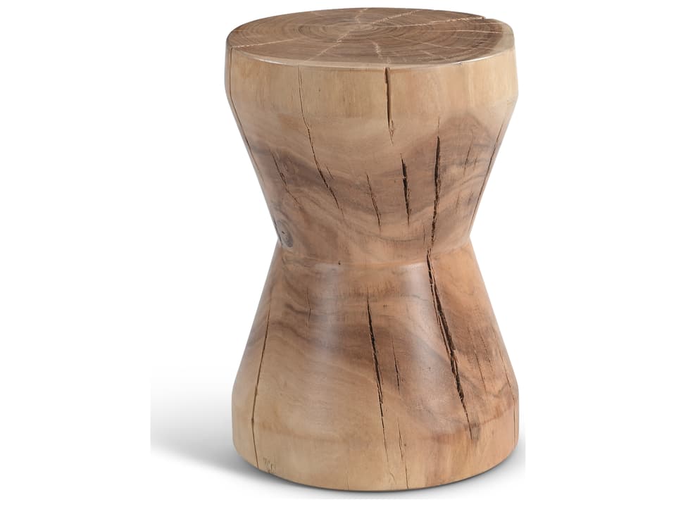 Patcharee Accent Stool in Natural Chamcha Wood