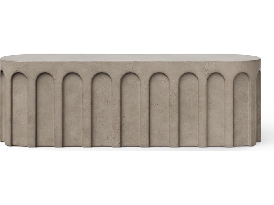 Mixx Atlas 55-Inch Fiber-Reinforced Concrete Bench in Dark Grey