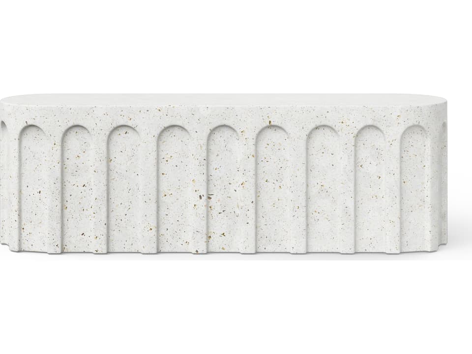 Mixx Atlas Fiber-Reinforced Concrete Bench in Ivory Terrazzo