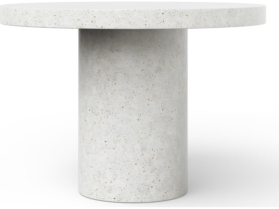 Mixx Circa 60 Inch Round Concrete Bar Table in Ivory Terrazzo