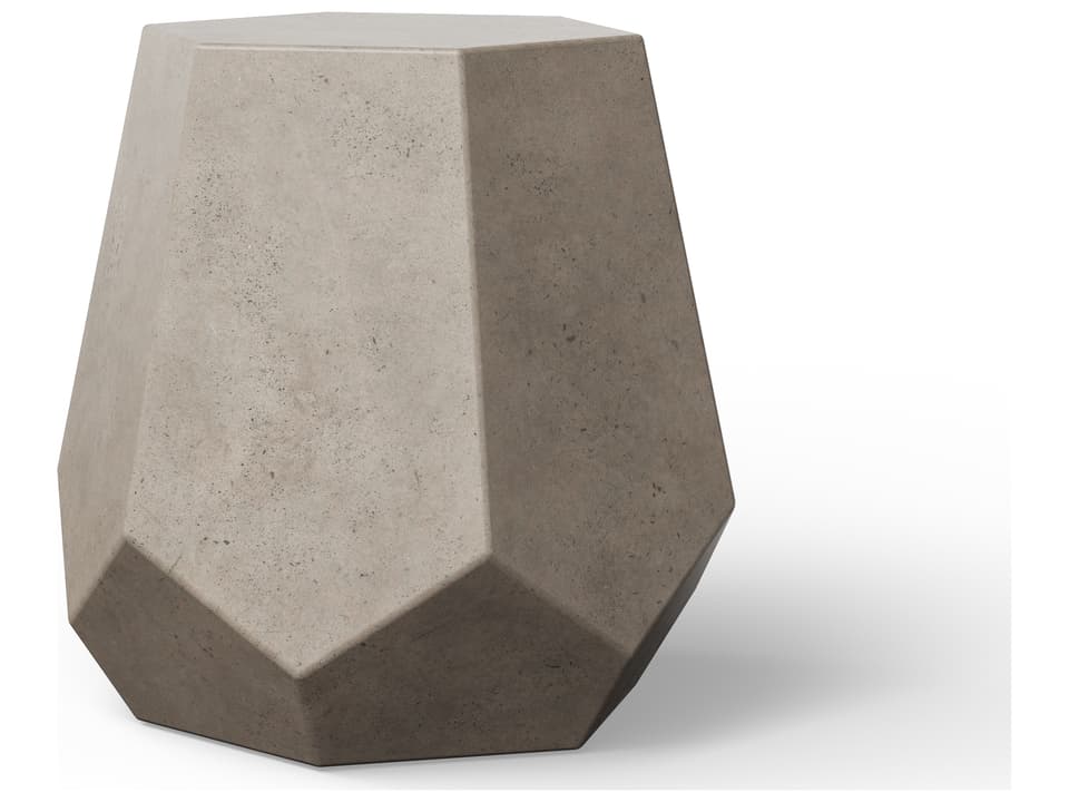Urbia Mixx Faceted Concrete Accent Stool in Dark Grey