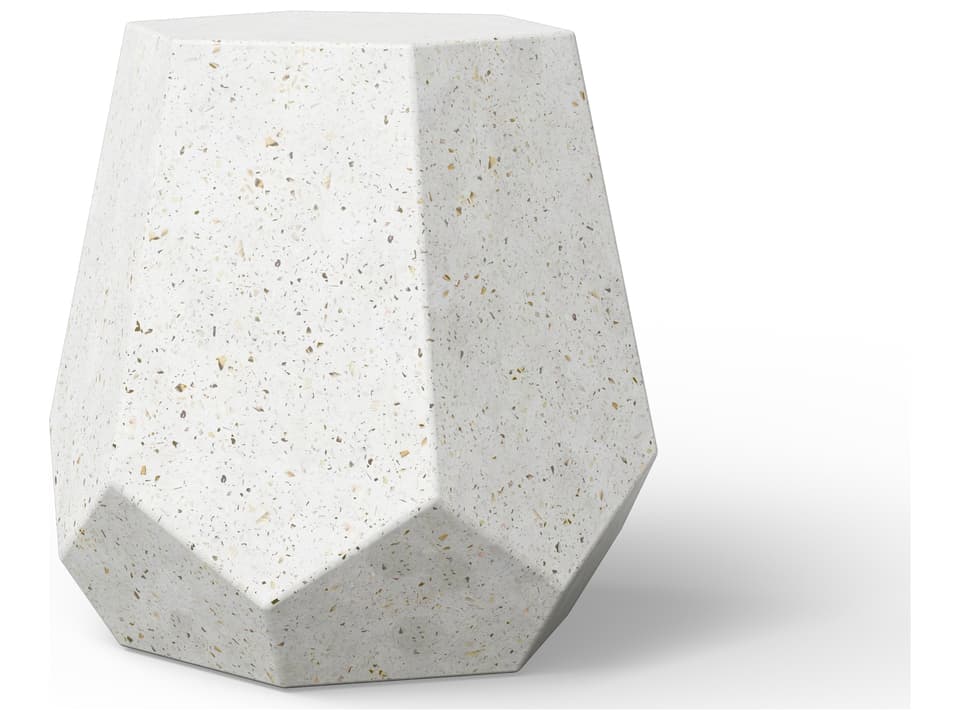Mixx Facet Garden Stool in Ivory Terrazzo