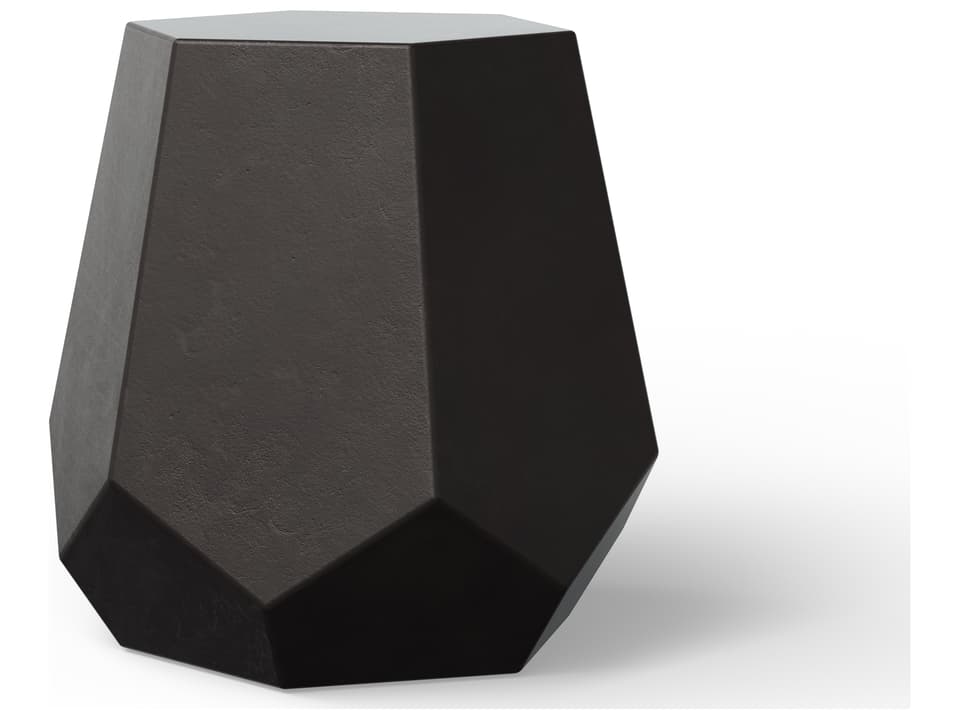 Urbia Mixx Faceted Accent Stool in Lava Concrete