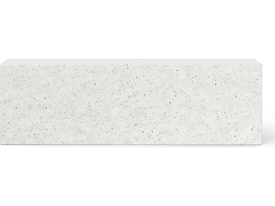 Una 60-Inch Concrete Bench in Ivory Terrazzo