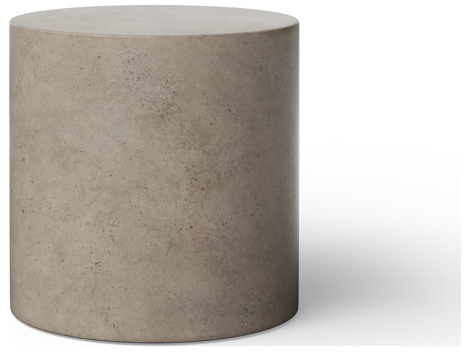 Mixx Una 16 Inch Round End Table in Dark Grey Concrete