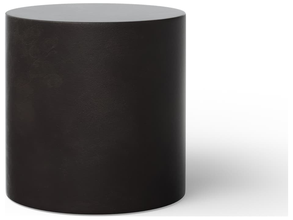 Mixx Una 16-Inch Round Pedestal End Table in Lava Concrete