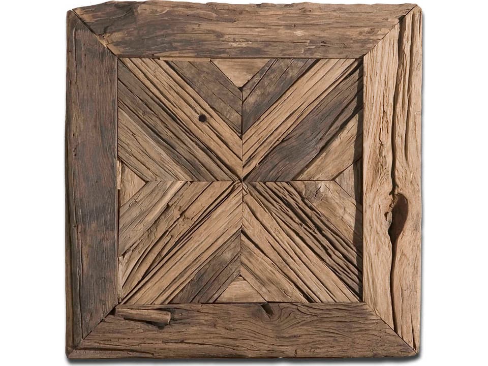 Rennick Reclaimed Wood Wall Art Rustic Pine Wood Square