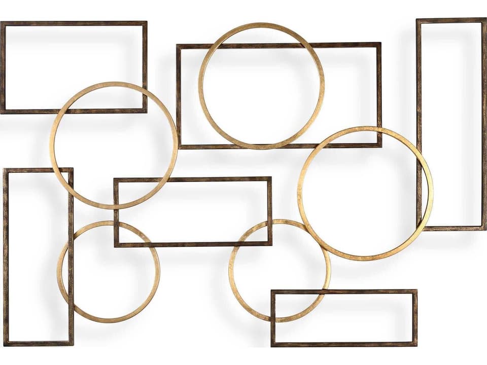 Elias Wall Art Bronze Gold Iron Circles Rectangles