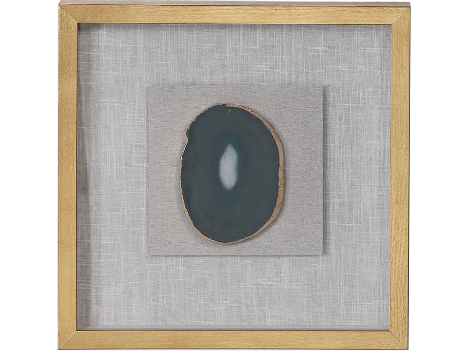 Keeva Emerald Green Agate Stone Shadow Box Wall Art
