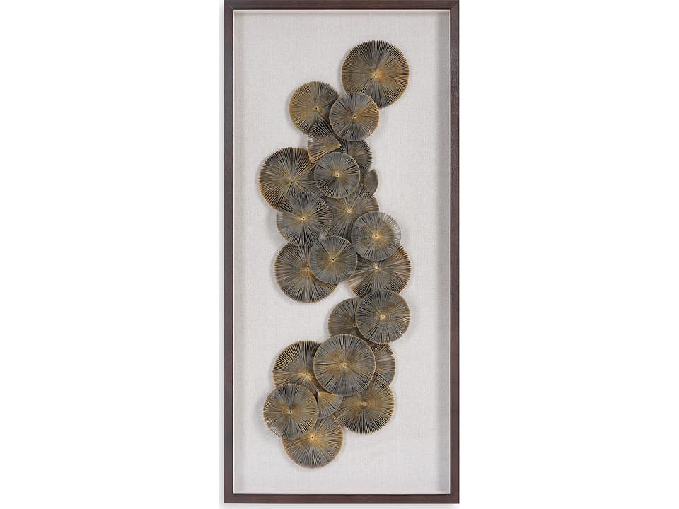 The Times Layered Medallion Shadow Box Wall Art in Dark Walnut