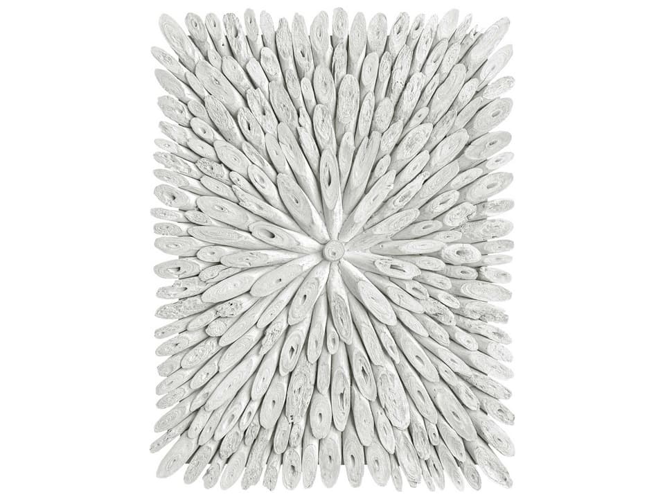 Bahama Wood Whitewashed Sunburst Wall Decor