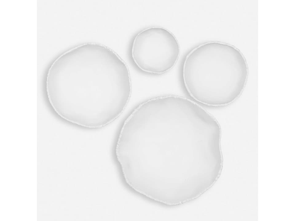 Lucky Coins Metal Wall Decor Set of 4 in Matte White