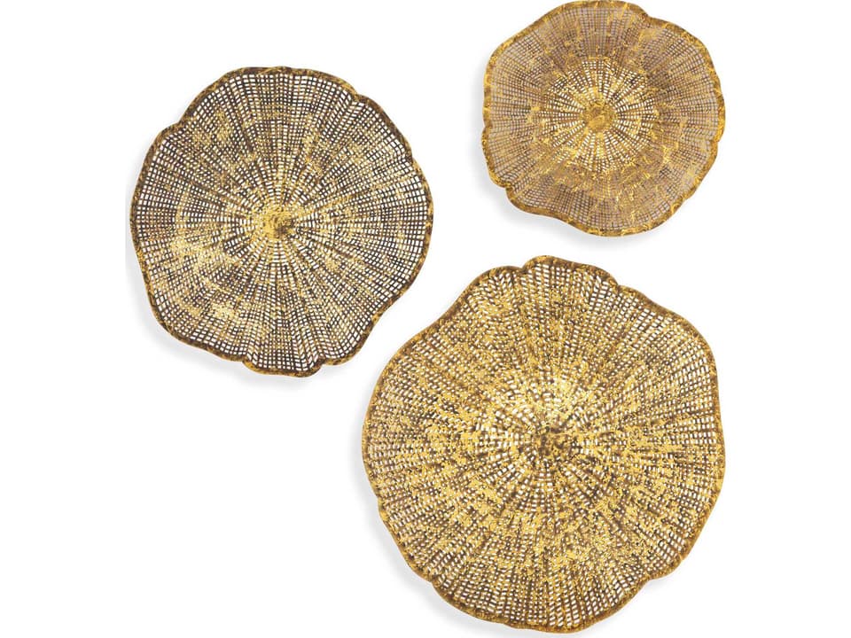 Radiance Gold Metal Flower Wall Decor Set of 3