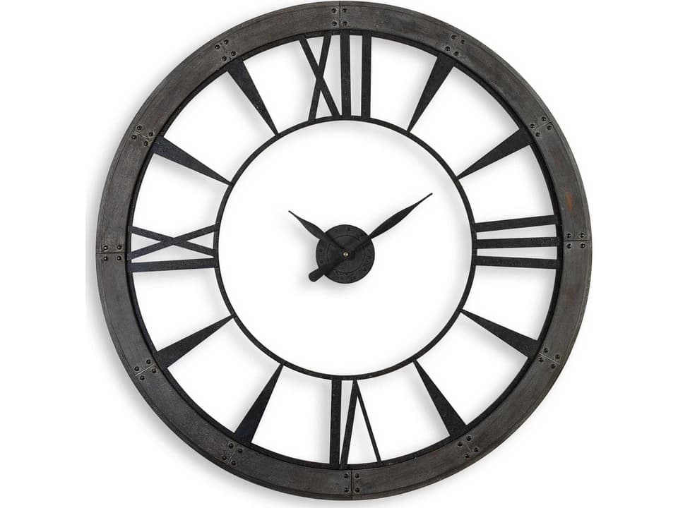 Ronan Large 60-Inch Round Wall Clock Dark Rustic Bronze