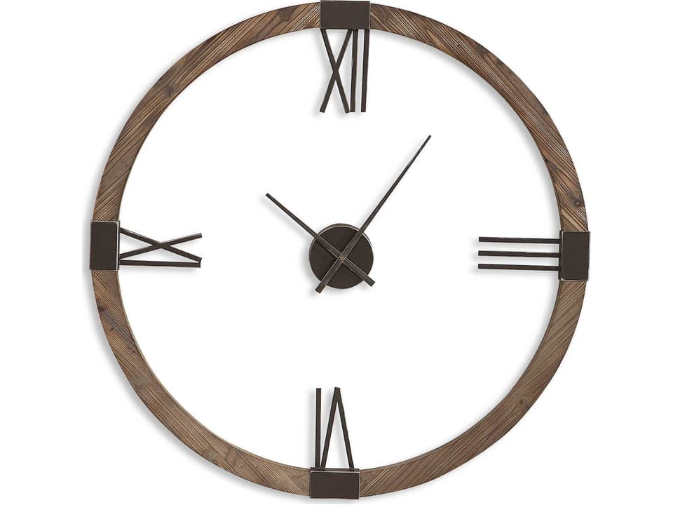 Marcelo Modern Farmhouse Wall Clock with Aged Iron Numerals