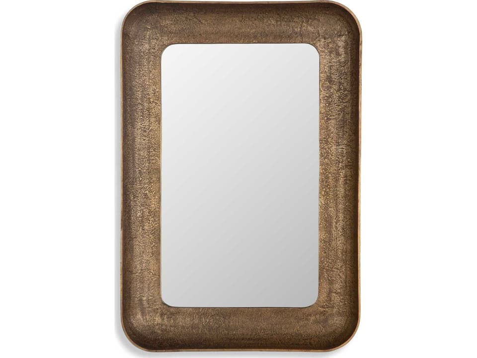 Alvaro Rectangular Mirror in Antique Brass Aluminum