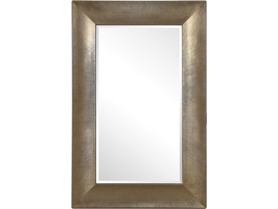 Valenton Large Champagne Wall Mirror with Channeled Texture
