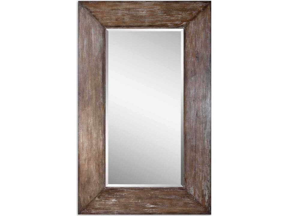 Langford 50 x 81 Inch Rectangular Wood Mirror in Antique Hickory