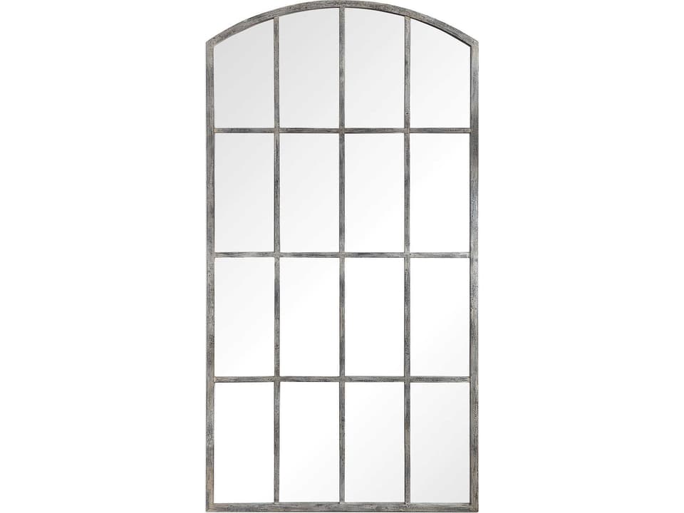 Amiel Arched Mirror with Ivory Distressed Finish