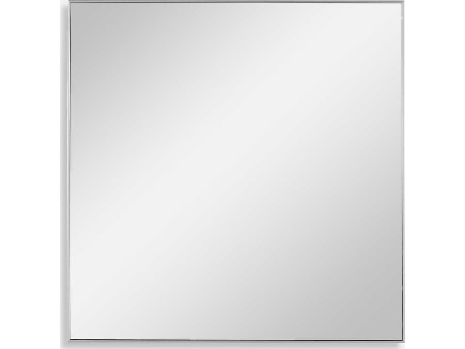 Alexo Square Wall Mirror with Brushed Silver Frame