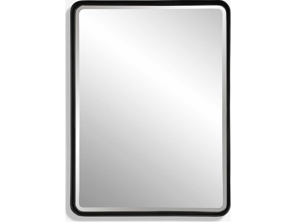 Crofton Large Mirror in Satin Black