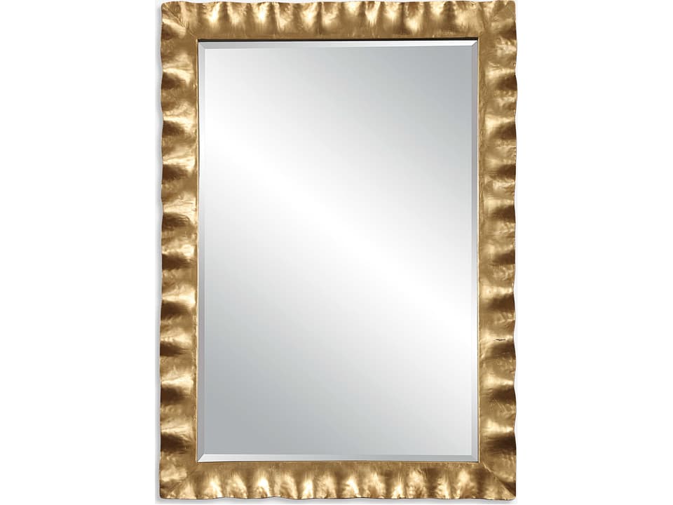 Haya Scalloped Wall Mirror in Antiqued Gold Leaf