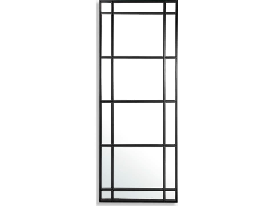 Atticus Large Rectangular Wall Mirror in Satin Black
