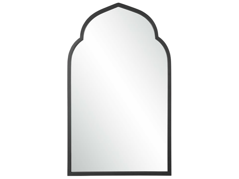 Kenitra Arch Forged Iron Mirror in Matte Black