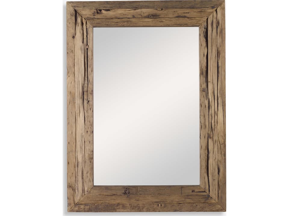 Rennick Rectangular Wall Mirror in Rustic Pine Wood