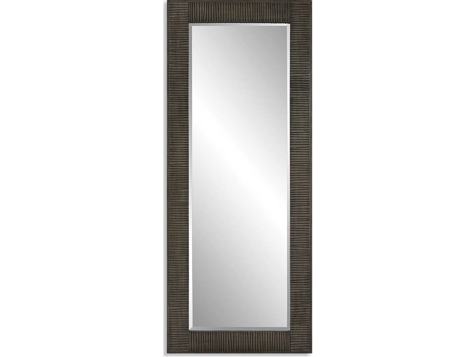 Figaro Aged Gray Wash Rectangular Floor Mirror