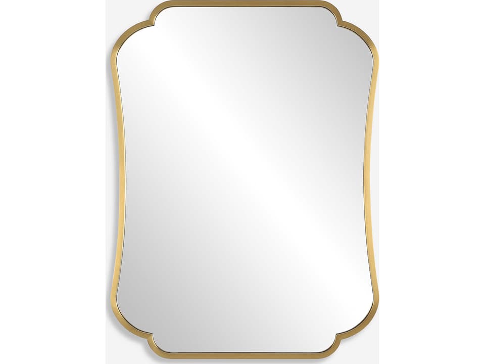 Athena Rectangle Mirror 24 x 32 Inch Brushed Brass
