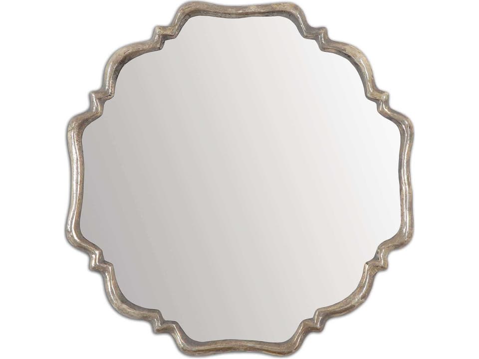 Valentia Oxidized Silver Wall Mirror with Rust Gray Wash