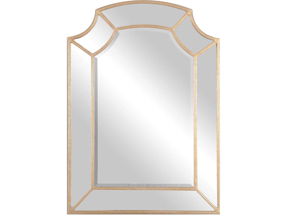 Francoli Arch Mirror with Antiqued Gold Leaf Finish