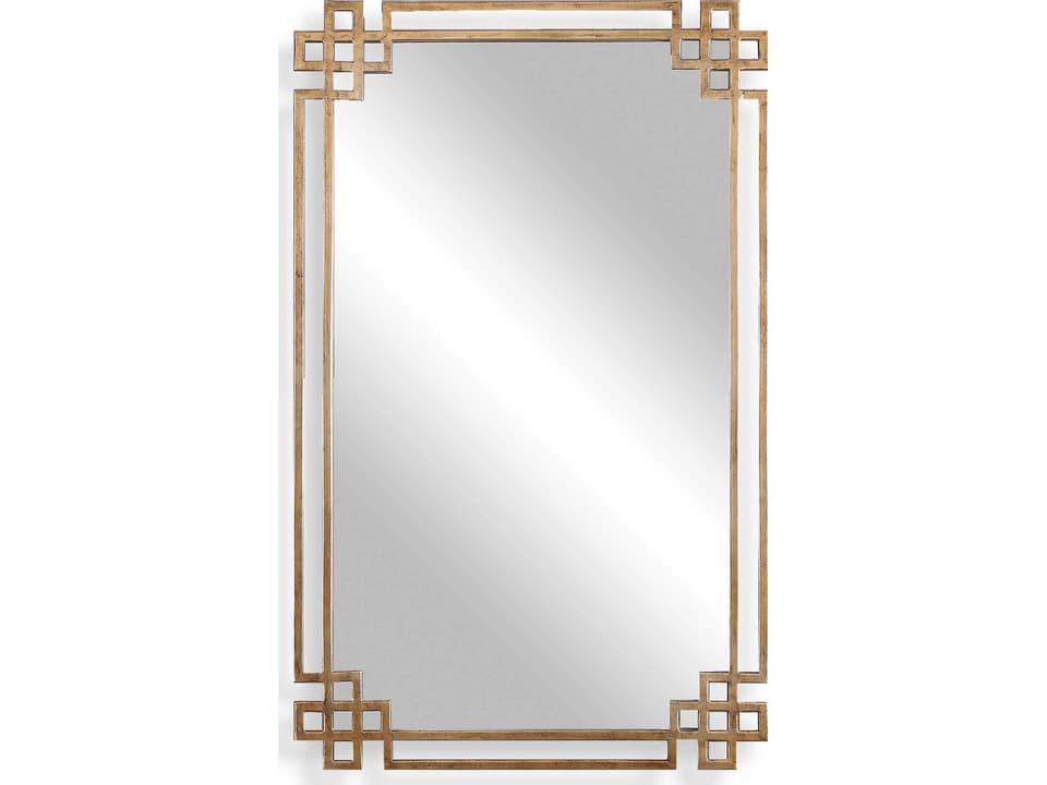 Devoll Rectangle Wall Mirror in Antique Gold with Ornate Frame