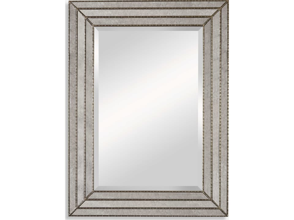 Seymour Antique Silver Mirror with Burnished Details