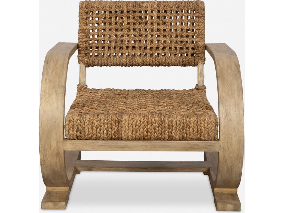 Rehema Accent Chair Driftwood with Woven Water Hyacinth Seat