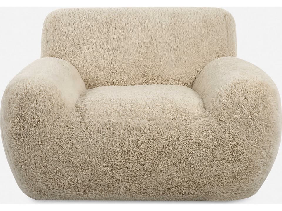 Abide Faux Sheepskin Accent Chair in Caramel