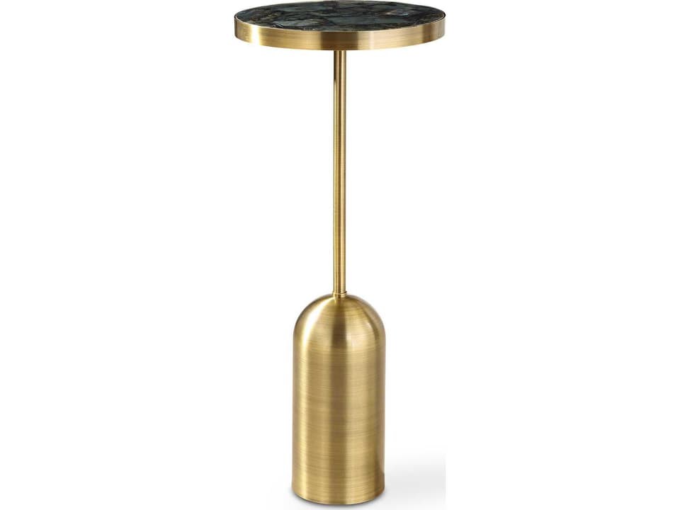 Pascal Brass Drink Table with Labradorite Inlay