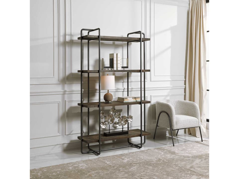 Stilo Dark Brushed Pewter Etagere