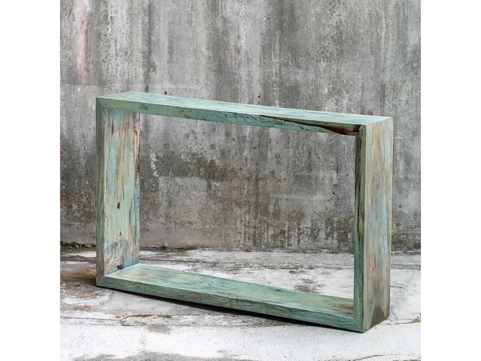 Teo Console Table in Soft Caribbean Blue-green