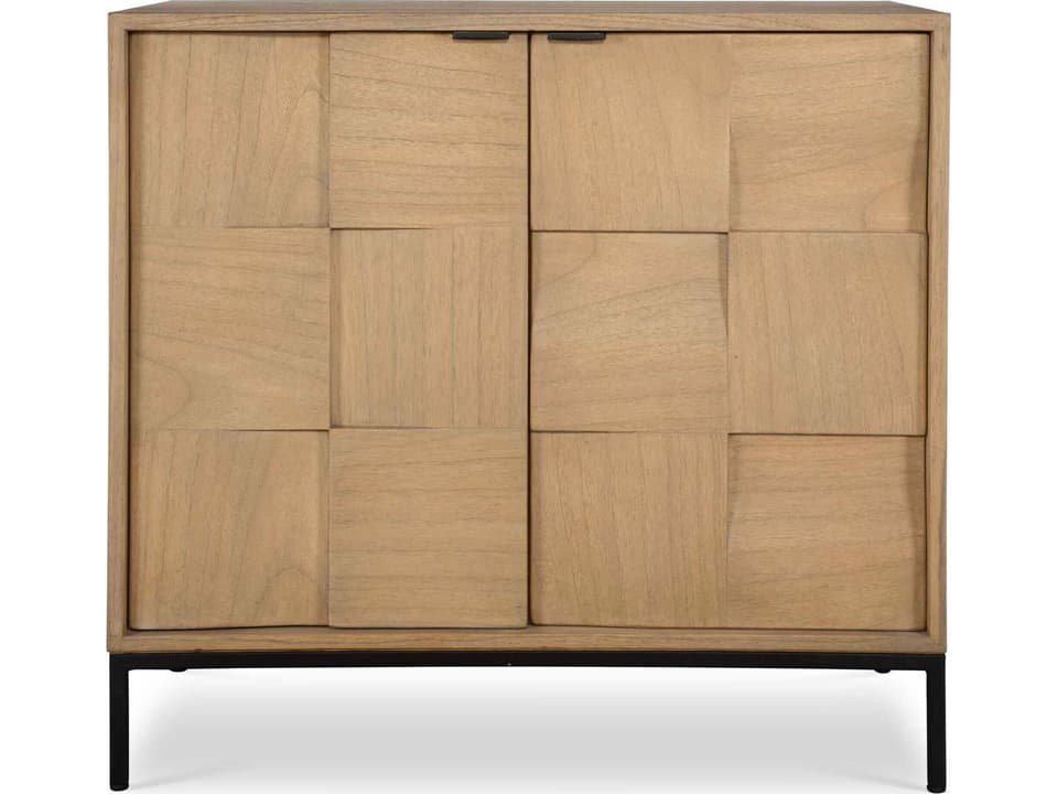 Lorenzo Geometric 2-Door Cabinet in Matte Black