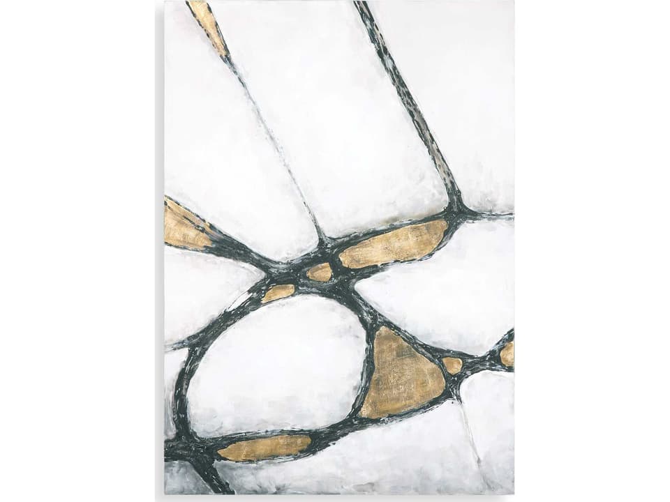 Abstract In Gold And Black Hand Painted Canvas Wall Art