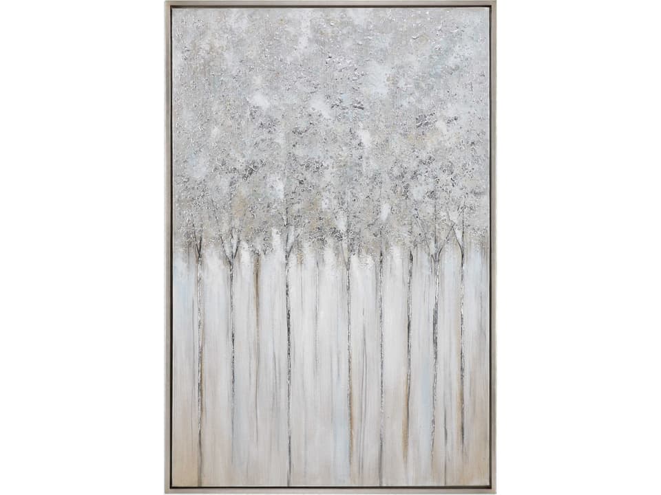 Strength In Numbers Abstract Wall Art in Silver Champagne Frame