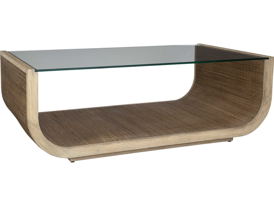 Farrington Modern Coffee Table Mahogany Wood and Glass