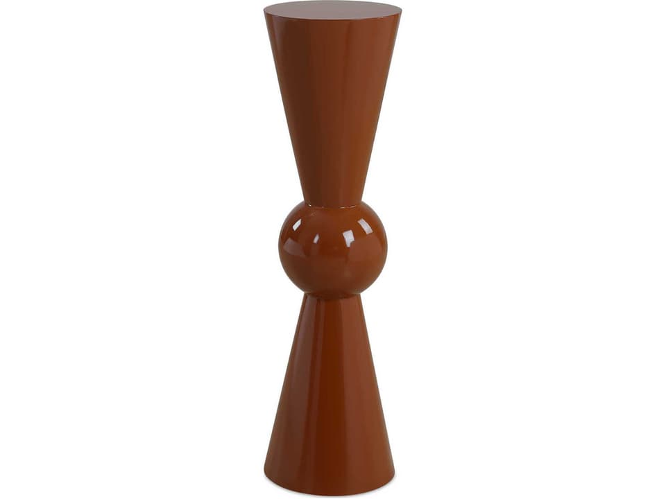 Hepler Gloss Terracotta Round Drink Table by David Frisch