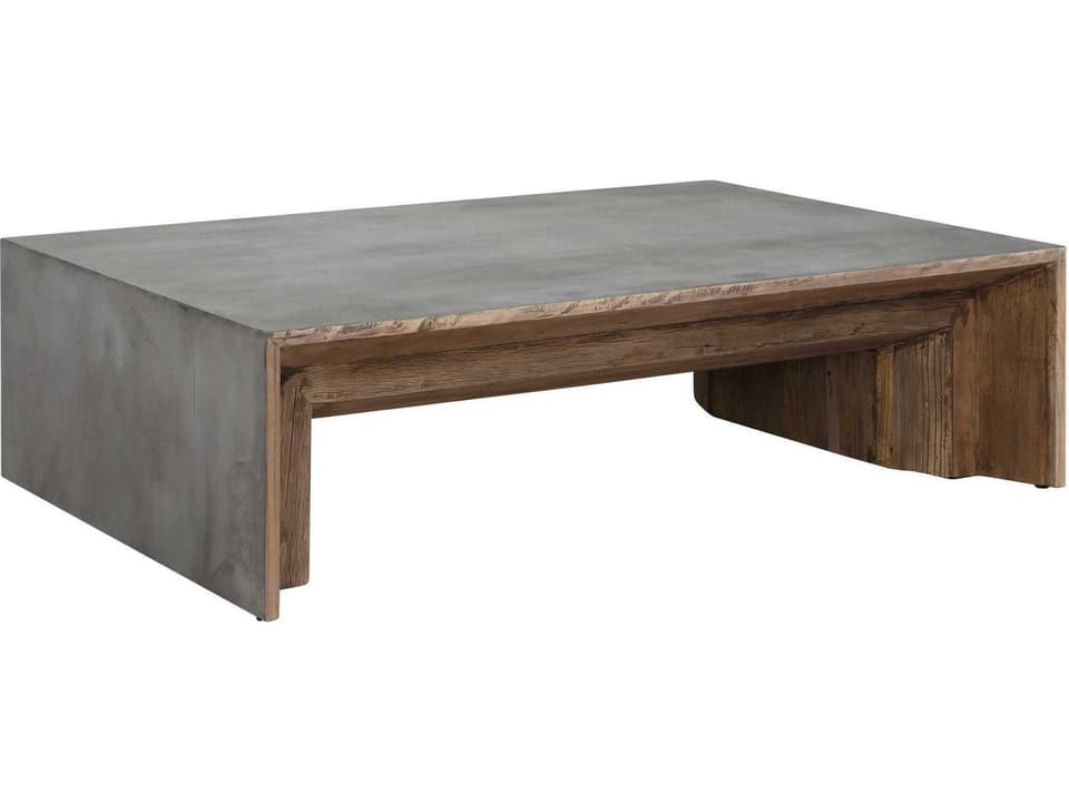 Four Hands Bina Parish Rectangle Coffee Table — Grey Concrete