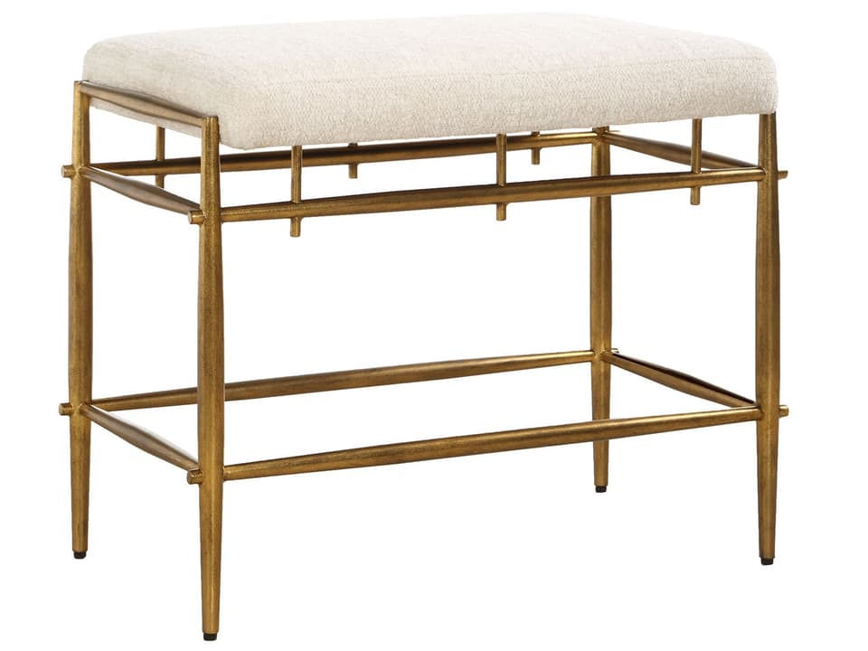 Karleen Small Bench in Antique Brass
