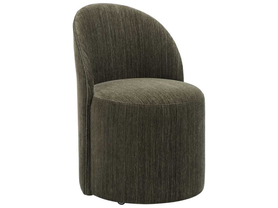 Roll With It Upholstered Dining Side Chair with Casters in Herb Chenille